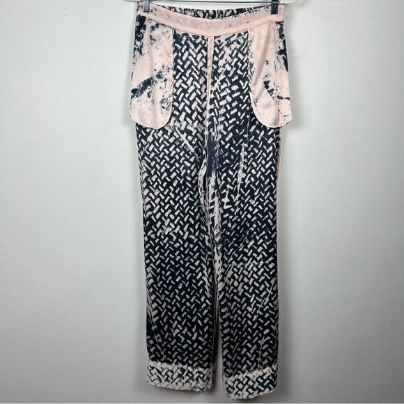 Amanda Bond silk pants made in Los Angeles blush pink and ink - Picture 8 of 8